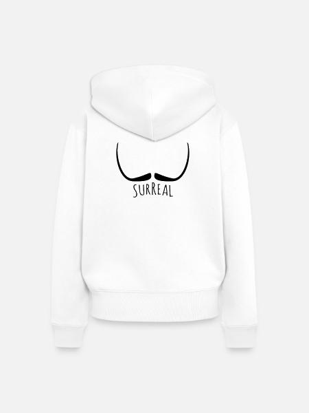Surreal - surreal Schnurrbart - Frauen Premium Bio Zip Hoodie - Weiß