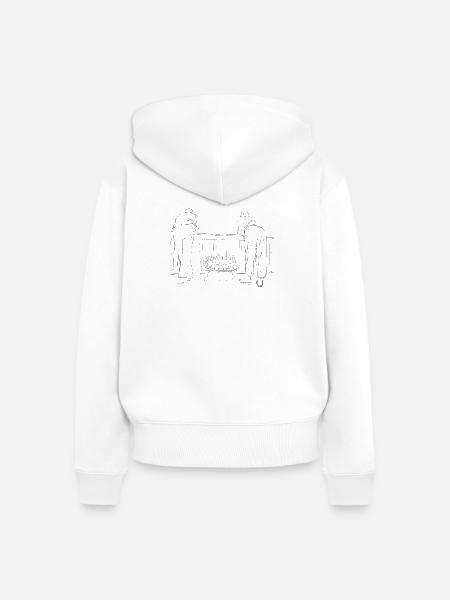 Mann und Frau - Frauen Premium Bio Zip Hoodie - Weiß