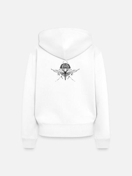 Fallschirm - Frauen Premium Bio Zip Hoodie - Weiß