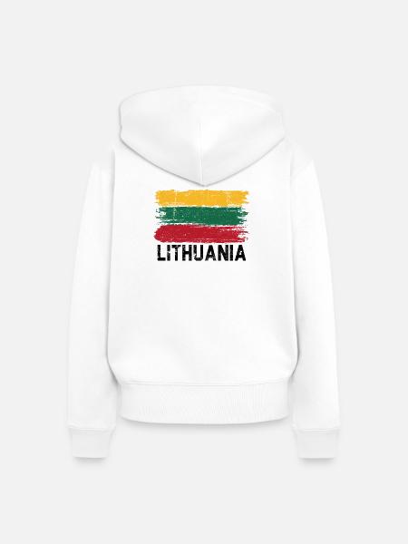 Lebendige Trikolore-Pinselstriche - Frauen Premium Bio Zip Hoodie - Weiß