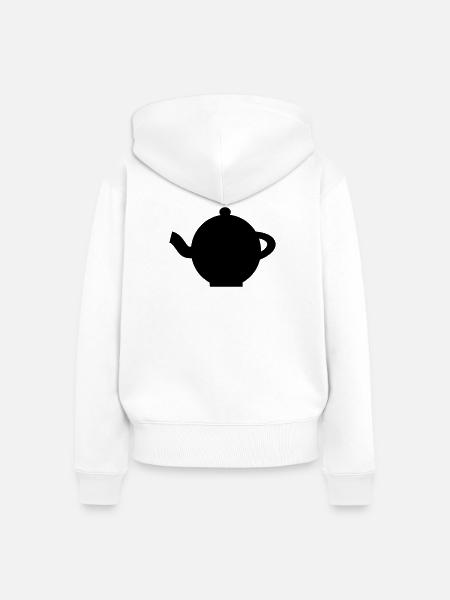 Teekanne - Frauen Premium Bio Zip Hoodie - Weiß