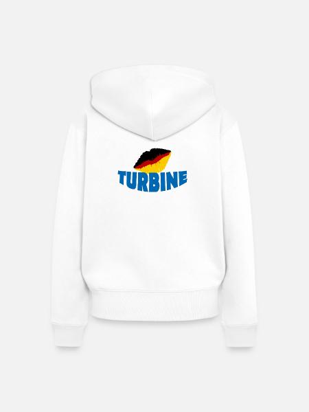 TURBINE - Frauen Premium Bio Zip Hoodie - Weiß