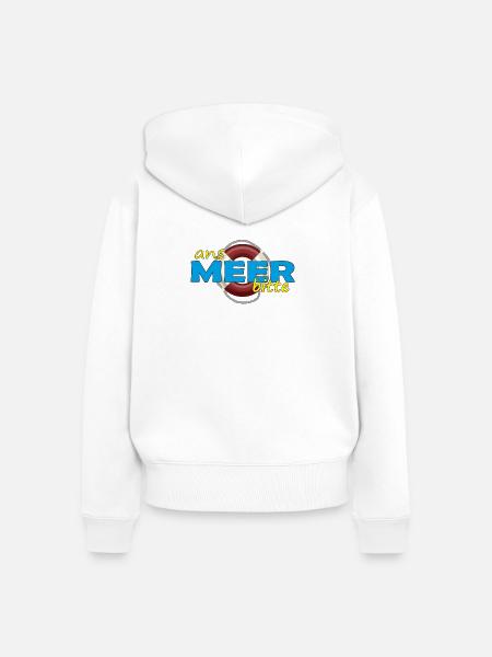 ANS MEER BITTE - Frauen Premium Bio Zip Hoodie - Weiß