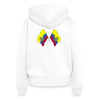 Des drapeaux traversaient l’Équateur - Sweat à capuche zippé Premium bio Femme - blanc - Dos - AI Model Female 172 light (172cm)