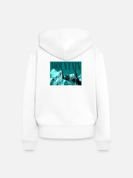 Abstrakter eisiger Berg - Frauen Premium Bio Zip Hoodie - Weiß