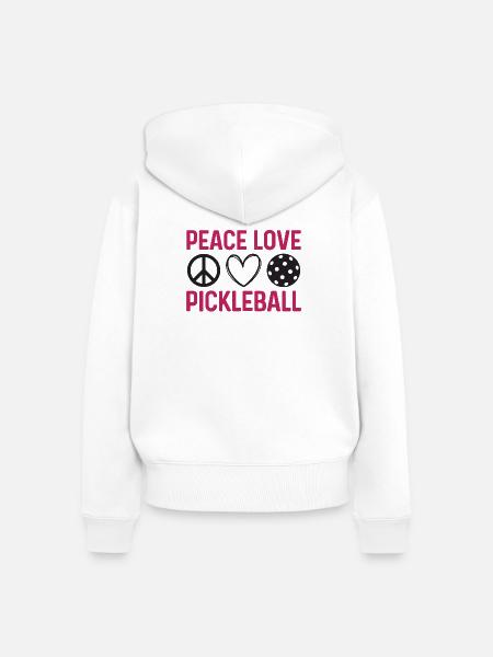 Frieden Liebe Pickleball - Frauen Premium Bio Zip Hoodie - Weiß