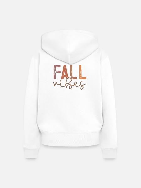 Herbstliche Vibes mit warmen Erdtönen - Frauen Premium Bio Zip Hoodie - Weiß