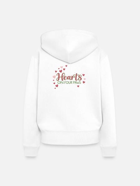 Liebe auf vier Pfoten - Frauen Premium Bio Zip Hoodie - Weiß
