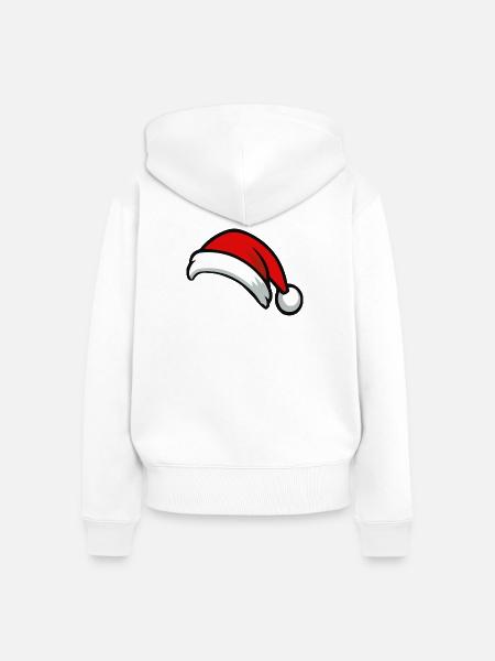 Santa Hut Graphic - Frauen Premium Bio Zip Hoodie - Weiß