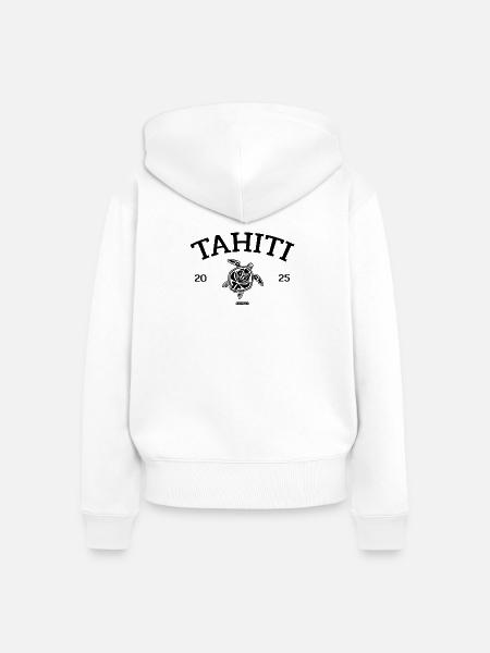 Tahiti - Turtle - French Polynesia - Schildkröte - Frauen Premium Bio Zip Hoodie - Weiß