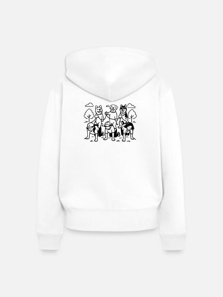 Gassi Gehen Dog Edition dog rules - Frauen Premium Bio Zip Hoodie - Weiß