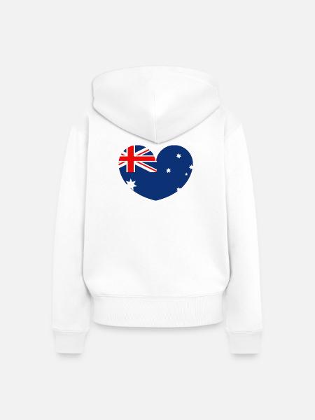 Australische Flagge mit Herz - Frauen Premium Bio Zip Hoodie - Weiß