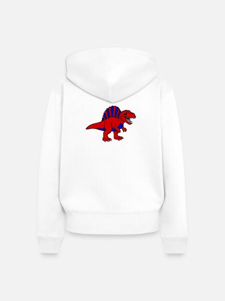 Dino - Frauen Premium Bio Zip Hoodie - Weiß
