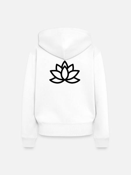Lotus - Frauen Premium Bio Zip Hoodie - Weiß