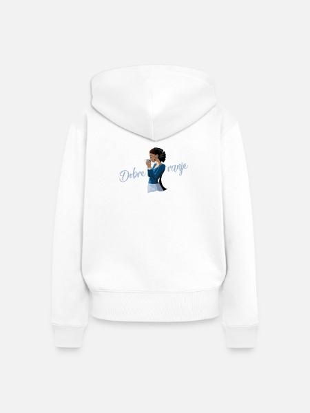 DOBRE RANJE - Frauen Premium Bio Zip Hoodie - Weiß