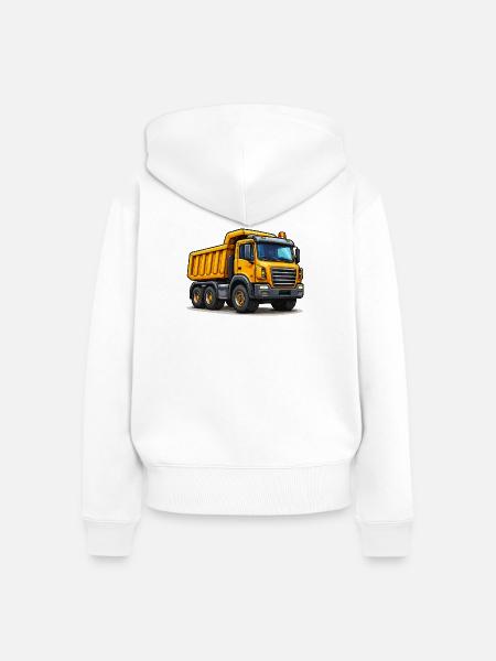 Baufahrzeug Kipplaster - Frauen Premium Bio Zip Hoodie - Weiß
