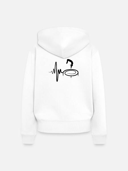 Trampolinspringen Kind - Frauen Premium Bio Zip Hoodie - Weiß