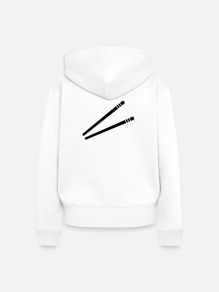 Essstäbchen - Frauen Premium Bio Zip Hoodie - Weiß