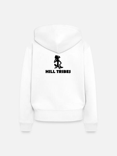 HILL TRIBES - Frauen Premium Bio Zip Hoodie - Weiß