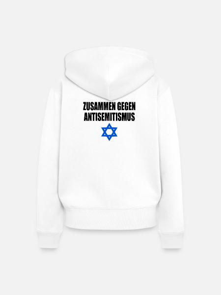 zusammen gegen antisemitism - Frauen Premium Bio Zip Hoodie - Weiß