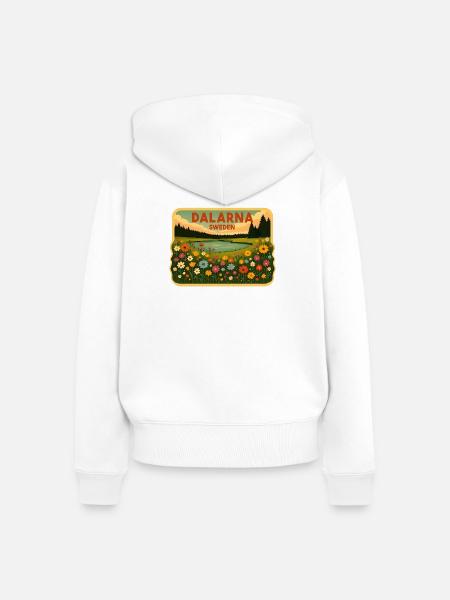 Dalarna Schweden - Frauen Premium Bio Zip Hoodie - Weiß