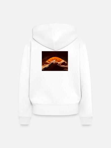 Desert Canyon Glow - Frauen Premium Bio Zip Hoodie - Weiß