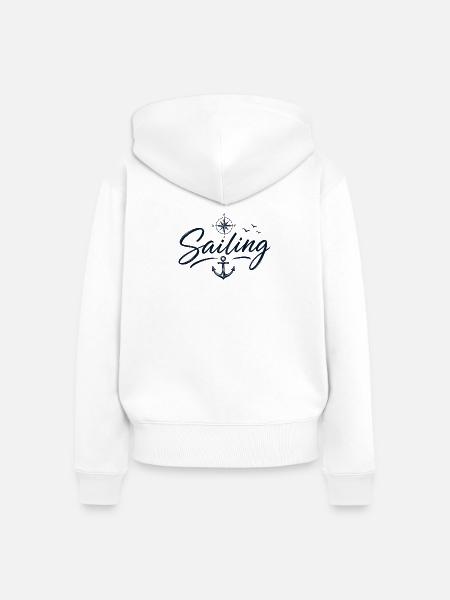 Sailing Love - Frauen Premium Bio Zip Hoodie - Weiß
