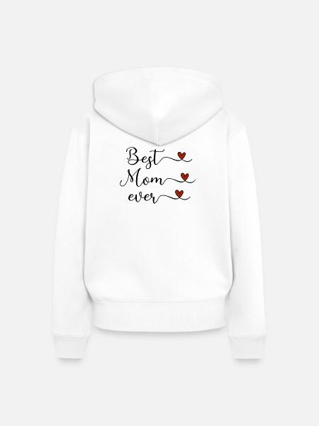 Beste Mama - Frauen Premium Bio Zip Hoodie - Weiß