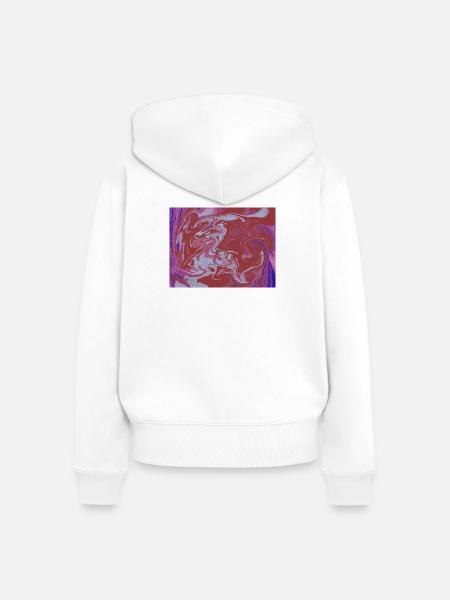 Marble Flux Rot-Pink Muster - Frauen Premium Bio Zip Hoodie - Weiß