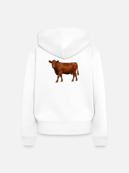 Red Angus Kuh - Frauen Premium Bio Zip Hoodie - Weiß