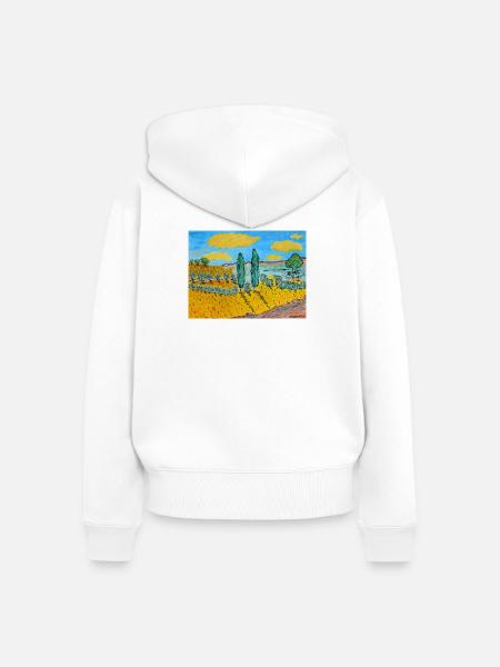 Toskanische Landschaft - Frauen Premium Bio Zip Hoodie - Weiß