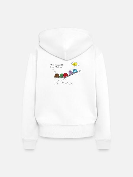 Entgleisender Gesichtszug - Frauen Premium Bio Zip Hoodie - Weiß