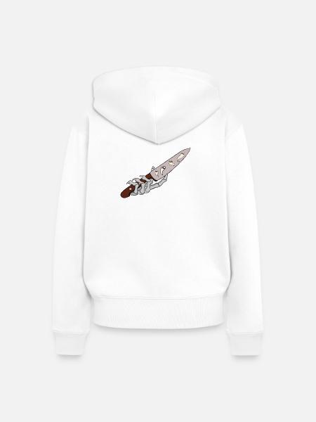 Geisterklingen mit Hand - Frauen Premium Bio Zip Hoodie - Weiß
