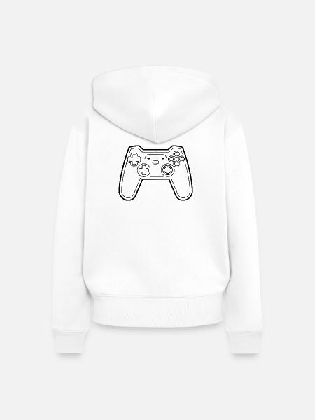 Spiel Controller Line Art - Frauen Premium Bio Zip Hoodie - Weiß
