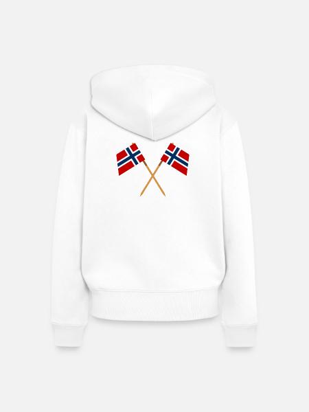 Norwegische Flagge - Frauen Premium Bio Zip Hoodie - Weiß