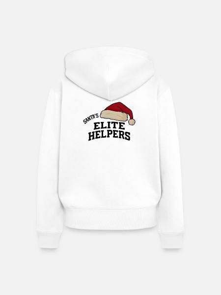 Santa Elite Helpers - Frauen Premium Bio Zip Hoodie - Weiß