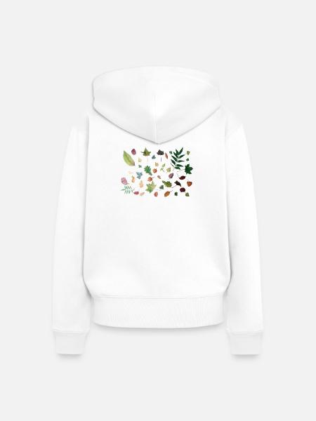 Blätter - Frauen Premium Bio Zip Hoodie - Weiß