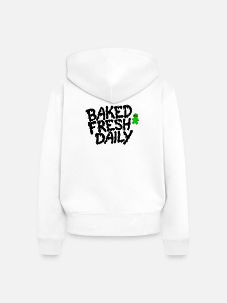 Neonalien Skizze auf Dunklem Hintergrund - Frauen Premium Bio Zip Hoodie - Weiß