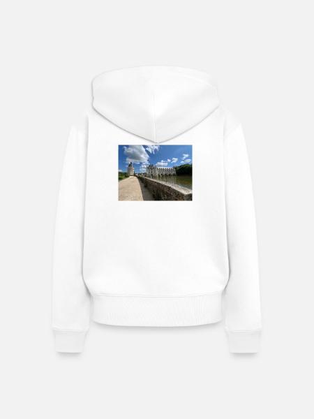 Burg von Chenonceau - Frauen Premium Bio Zip Hoodie - Weiß