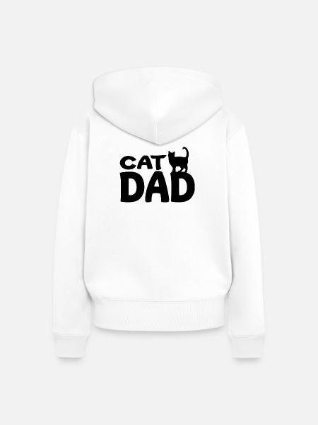 Katze Papa - Frauen Premium Bio Zip Hoodie - Weiß