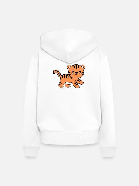 Tiger - Frauen Premium Bio Zip Hoodie - Weiß