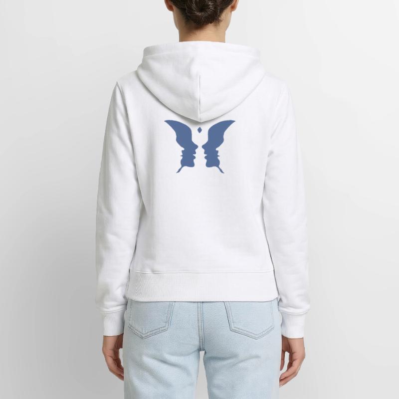 Küssende Gesichter oder ein Schmetterling Frauen Premium Bio Zip Hoodie