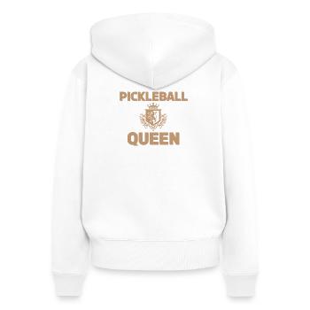 Pickleball-Königin - Frauen Premium Bio Zip Hoodie - Weiß - Hinten - AI Model Female 172 light (172cm)