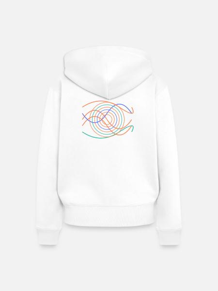 Abstraktes Wellendesign - Frauen Premium Bio Zip Hoodie - Weiß