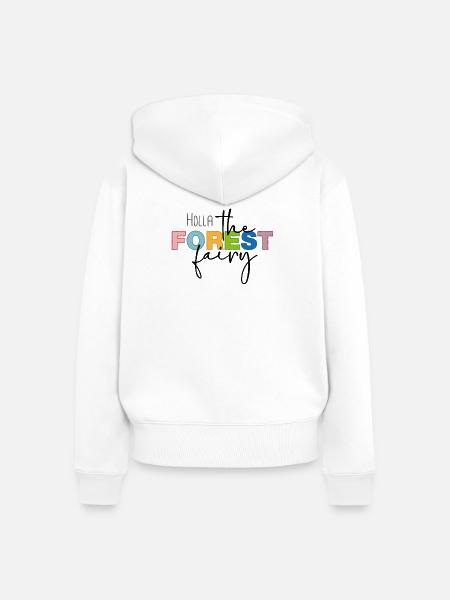 Holla the forest fairy - Frauen Premium Bio Zip Hoodie - Weiß