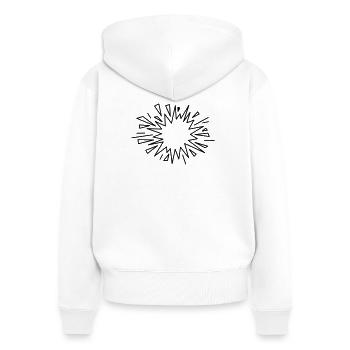 Bande dessinée Bang - Sweat à capuche zippé Premium bio Femme - blanc - Dos - AI Model Female 172 light (172cm)