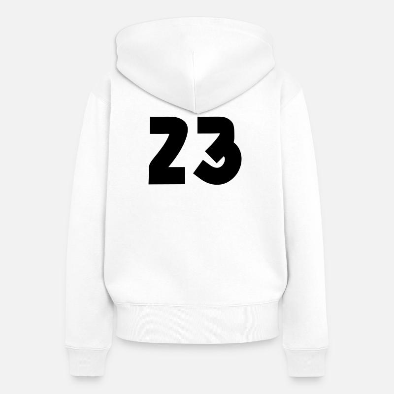 23 - Sweat à capuche zippé Premium bio Femme - blanc