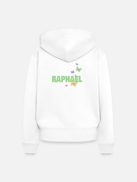 Raphael - Frauen Premium Bio Zip Hoodie - Weiß