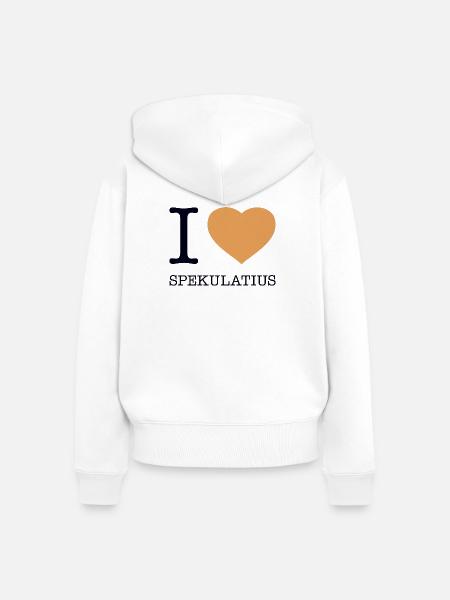 I love Spekulatius - Frauen Premium Bio Zip Hoodie - Weiß