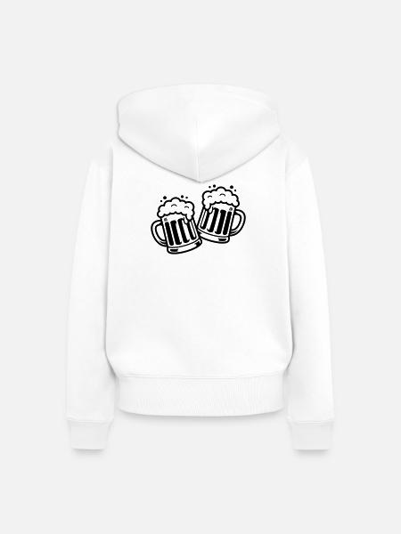 Bierkrug Prost Comic Bier - Frauen Premium Bio Zip Hoodie - Weiß